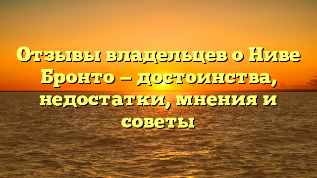 Отзывы владельцев о Ниве Бронто — достоинства, недостатки, мнения и советы