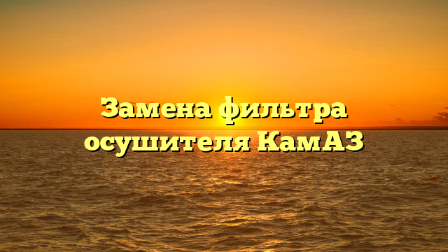 Замена фильтра осушителя КамАЗ