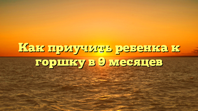 Как приучить ребенка к горшку в 9 месяцев