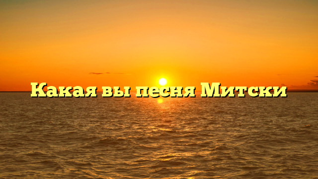Какая вы песня Митски